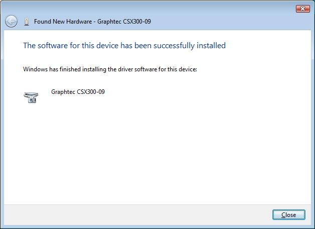 . INSTALLING THE SOFTWARE () The screen shown below is displayed when the wizard has finished installing the driver.