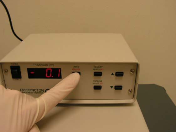 To set the timer for the deposition thickness desired press and hold the PAUSE/TEST button (Fig.