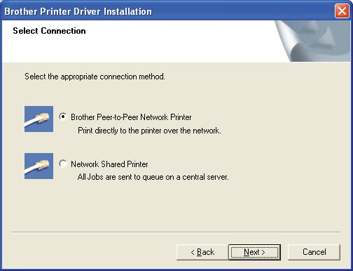 Reţea cu fir Windows Pentru utilizatorii de cablu de interfaţă în reţea cu fir (numai pentru HL-5350DN) 6 Pentru utilizatorii de imprimantă de reţea Peerto-Peer d e Introduceţi CD-ROM-ul livrat în