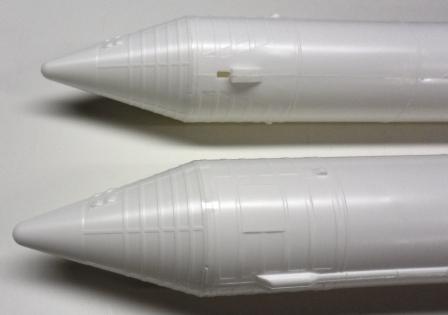 Fig 33) Glued the Nose Cones onto the Booster Rockets using Testors Liquid