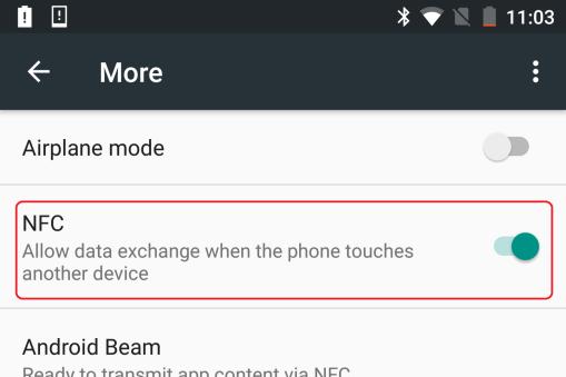 Figure 14: Default text tag as detected on Android The tag type can be changed to advertise