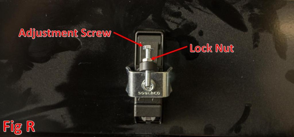 Then, adjust the screw until the latch is able to close, but also holds the door shut without any