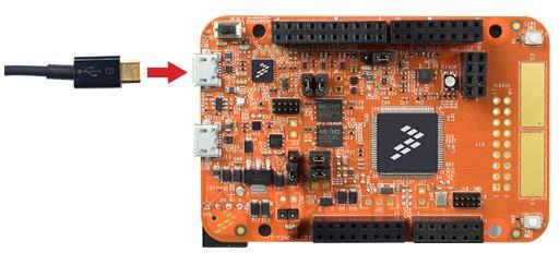 5. Connecting FRDM-K82F Board to NFC Frontend board This chapter provides instructions how to connect FRDM-K82F development board to the host PC and to the NFC Frontend board: PNEV5180B, CLEV6630B to