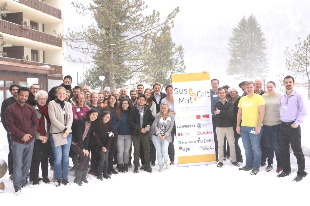 Impressions from the first SusCritMat Winter School Les Diablerets, Switzerland, January 14-19, 2018 The education project Sustainable Management of Critical Raw Materials (SusCritMat), funded by EIT
