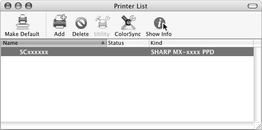 MAC OS X 15 Afiseaza informatii despre imprimanta. (2) (1) 16 Selectati configuratia echipamentului.