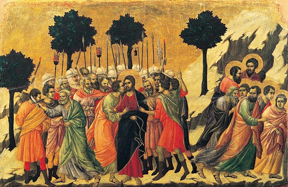 DUCCIO DI BUONINSEGNA, Betrayal of Jesus, detail from the back of the Maestà