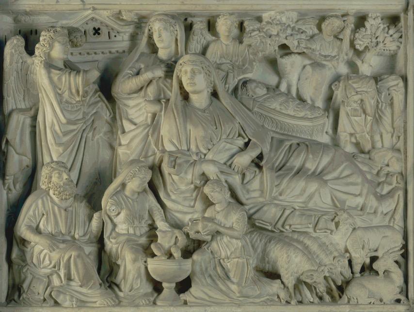 Annunciation, Nativity, and Adoration of the Shepherds, relief