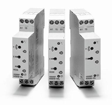Solid-state Multi-functional Timer Eight operating modes (H3DS-M) and four operating modes (H3DS-S) cover a wide range of applications. A wide time setting range of 0.10 s to 120 h.