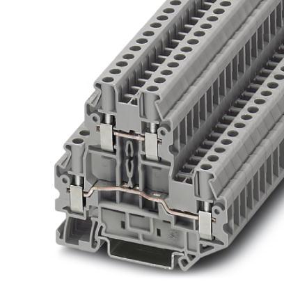 Extract from the online catalog UTTB 4 Order No.: 3044814 Feed-through modular terminal block, Cross section: - 6 mm², AWG: 26-10, Connection type: Screw connection, Width: 6.