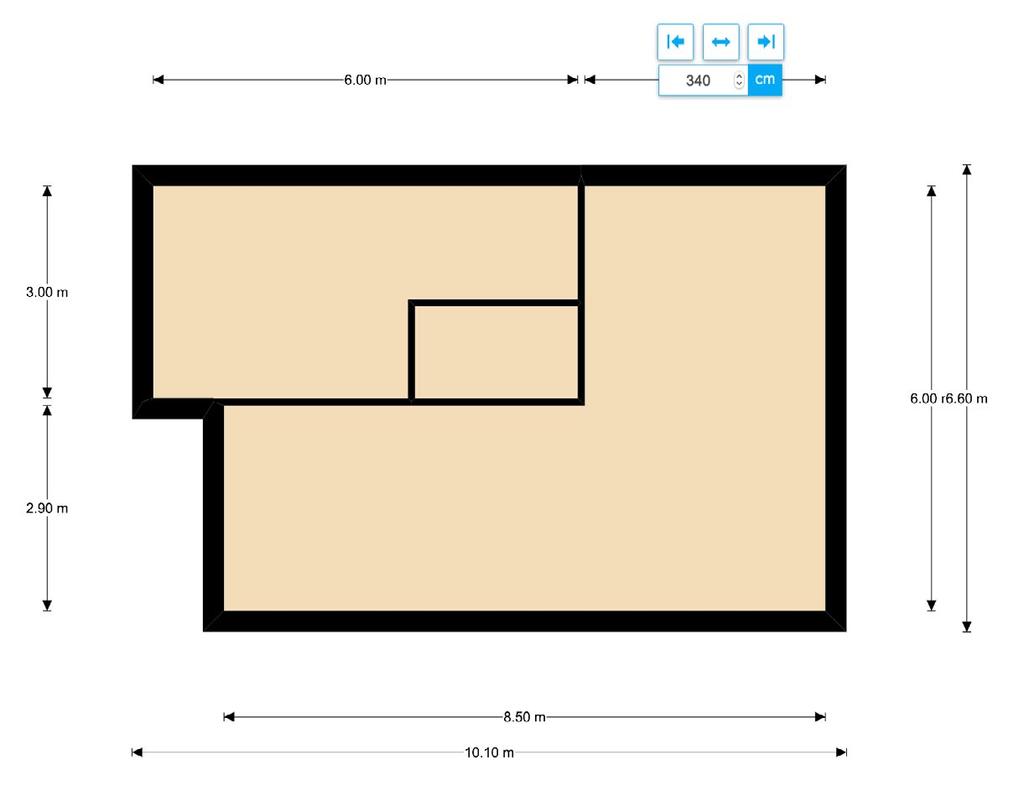 6g Build: Dimension lines Floorplanner generates autmotic dimensions around your walls.