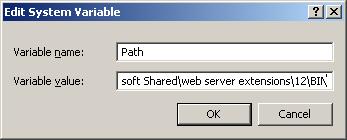 Shared\web server extensions\12\bin la variabila Path din Environment Variables stsadm -o addsolution -filename C:\CJBN.SRE.