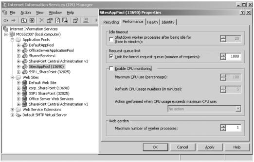 6. Închideți IIS Manager 7. Deschideți command prompt și scrieți IISRESET Figura 25: Adăugarea mai multor procese de tip worker Configurarea este acum terminată.
