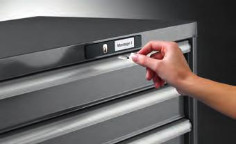 Professional Labelings Drawer front with label tag and software for professional markings.