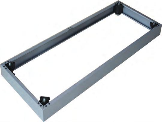 frame made of folded steel with durable conductive powder coating in light grey.