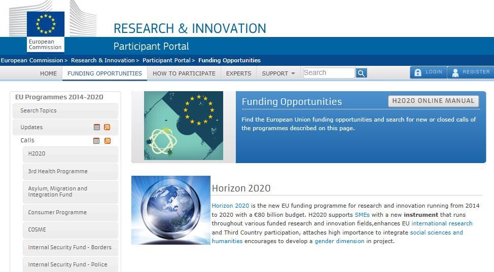 Participant Portal : Funding Opportunities FREE TEXT