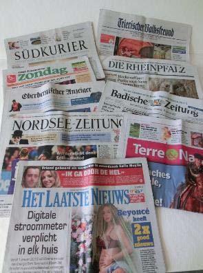 from Cortina printing machines Mixture of 9 European newspapers 11