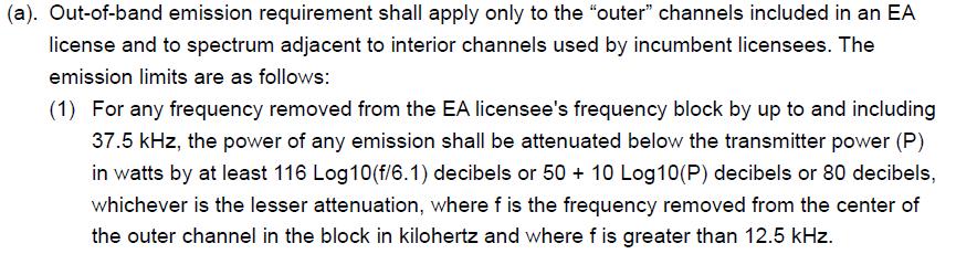 3.3 Emissions Mask Measurement 3.3.1 Description of Emissions Mask Measurement Equipment used in this licensed to EA or non-ea systems shall comply with the emission mask provisions of FCC Part 90.