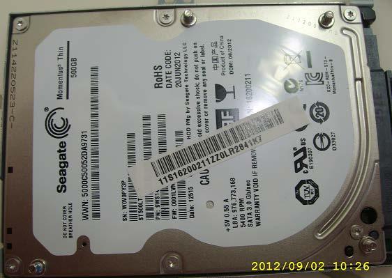 IdeaPad U310 Disassembly Hard Disk HD Front View