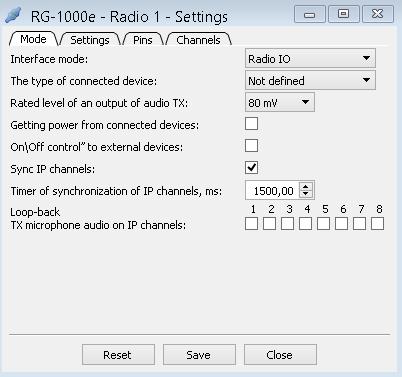 4. Radio 1(2) port configuration