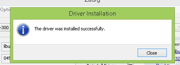 If the driver has been successfully