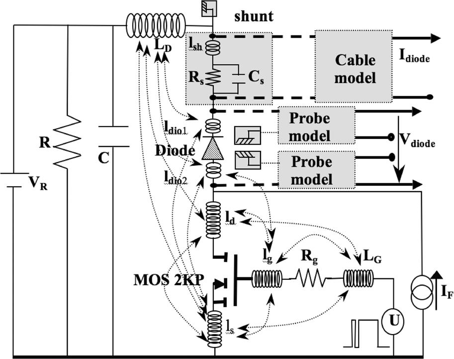 492 IEEE TRANSACTIONS ON POWER ELECTRONICS, VOL. 23, NO. 1, JANUARY 2008 Fig. 2. Experimental and simulated circuits of the switching cell including parasitic interconnection model and sensor models.