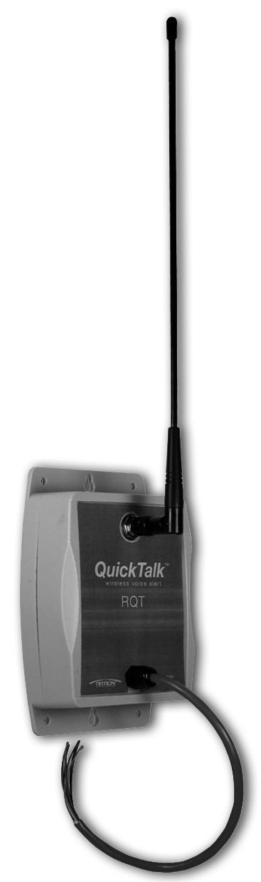Quick Talk TM Wireless Voice Monitor & Alarm Owner s Manual PRELIMINARY CONSTRUCTION FACTORIES WAREHOUSES FARMS UTILITIES AIRPORTS RETAIL STORES SECURITY LAW ENFORCEMENT SHIPPING APARTMENTS SPORTS