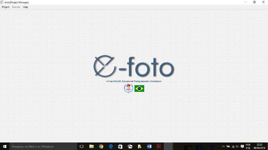 Introduction The Rio de Janeiro State University - UERJ After executing the integrated version of the e-foto, you will see the opening screen of the software, as shown in Figure 1 below.