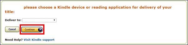 6. If you have more than one Kindle registered to your Amazon account, choose it at this screen, then click