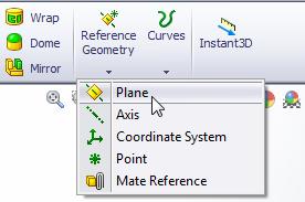 Click. Create 5 reference planes from the top face of the base feature.