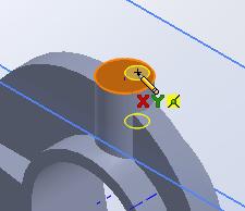 Click 3D Sketch. Click on the face of cylindrical feature as shown.