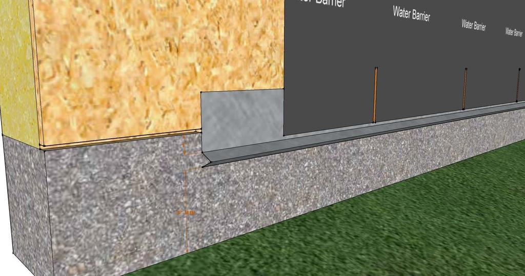 Type I CFDTT-05 Water Barrier Design Notes Lap water barriers onto weep screed (shown) or