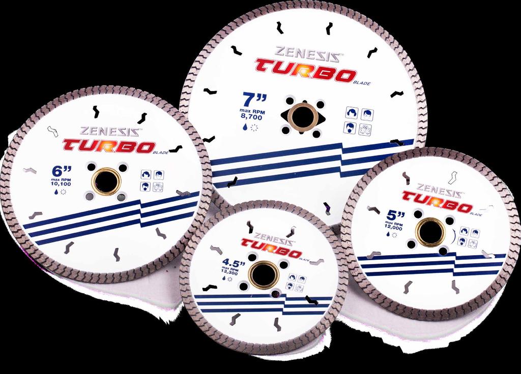 11 ZENESIS Turbo Saw Blades ZENESIS announces the third generation wet/dry granite turbo blades.