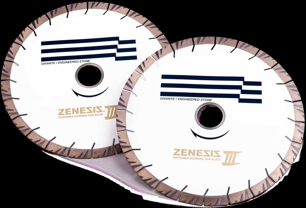 6 Products - Cutting ZENESIS III Bridge Saw Blades 20mm The ZENESIS III continues to revolutionize the stone fabricating industry, offering high performance and great value.