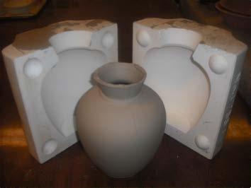 Clay Slip Casting = Pouring liquid clay into a plaster mold The original prototype is usually made of clay, but can be