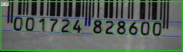 Noise pixels The maximum number of pixels that can be contained in an empty line is adjustable here. Example: Parts of the barcode are located above (and within) the text line.