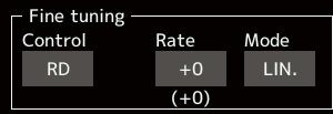 <Hardware select> screen, and then select " (When the value is tapped, the rate is reset