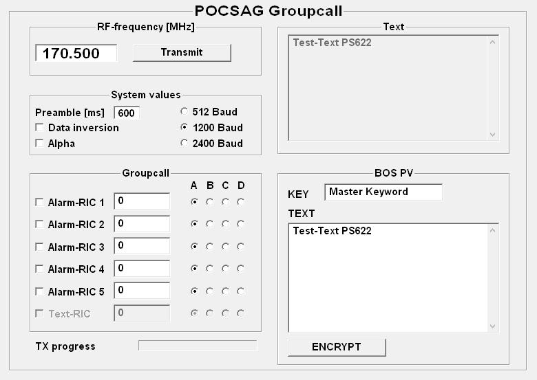 Transmission of a POCSAG group data stream, in BOS PV mode The tactical group call (or accelerated alarming) allows the fast sending of a POCSAG telegram to several radio call numbers.