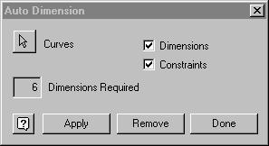 Sketch Tools Auto Dimension Auto Dimension tells the user how many dimensions are required to fully define a sketch and applies constraints as needed.