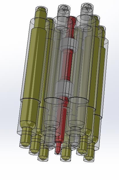 Geometry is parameterized in Solidworks TM to allow for sensitivity study of manufacturing
