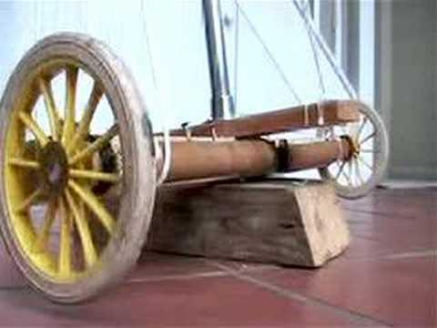 Ancient Programmable Robot by Hero from Alexandria around 60 AD three-wheeled cart powered by lifted weight on a robe programmed by winding the robe