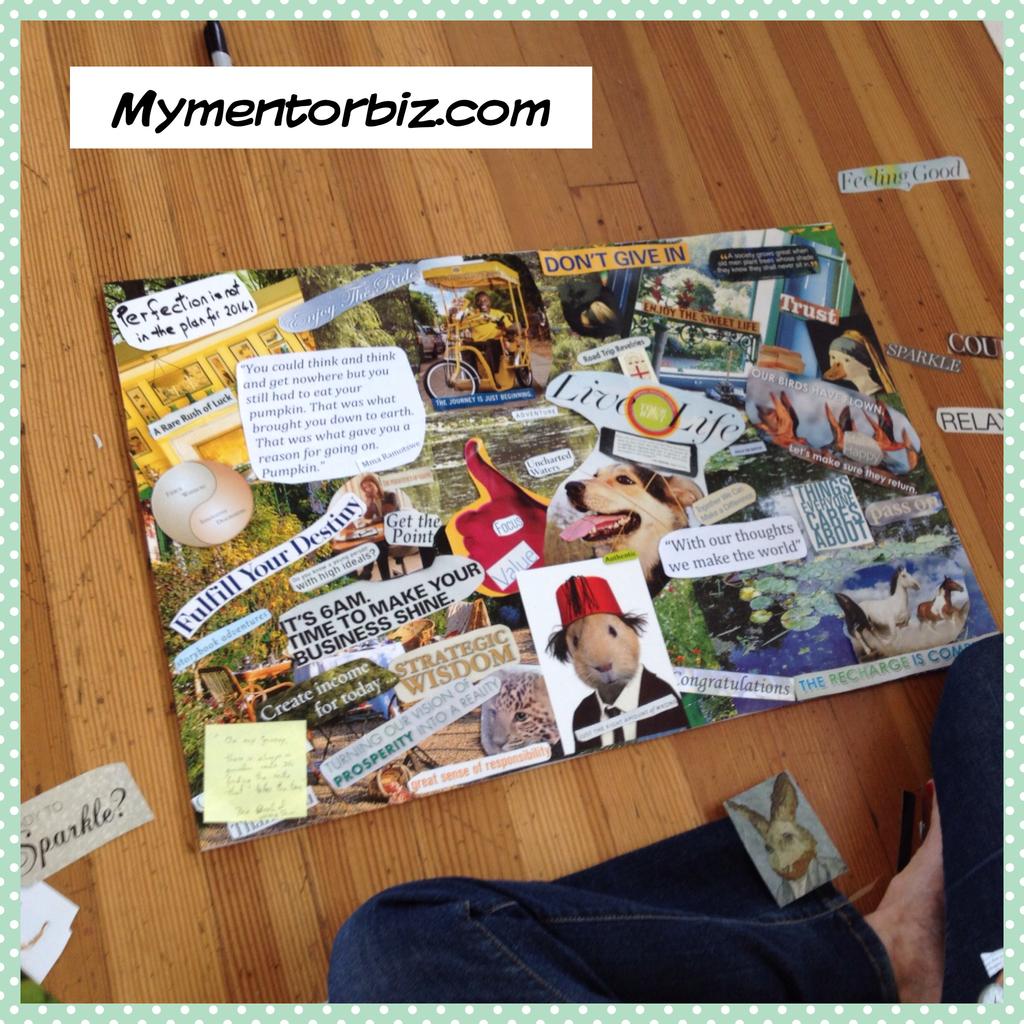 The 7-Step Process Get a foam board or poster board. Gather magazines, newspapers, photos, images, words. Glue stick and scissors. Find a 2-3 hour gap of time.
