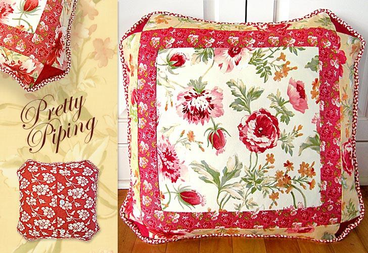 Published on Sew4Home Butterscotch & Rose Pretty Piped Pillow #3 - Framed 'n' Fabulous Editor: Liz Johnson Friday, 28 October 2011 9:00 The final entry in our Pretty Piped Pillow Series is a gorgeous