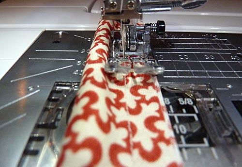 The flange (this is the fabric portion that is flat) on the cording should be a perfect ½" seam allowance. 6.