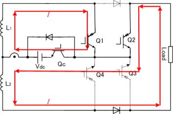 4030 Suroso et al. Fig. 2. Traditional three-level common-emitter CSPI [18]. Ipwm ILoad ICf L1 sensor DF + - Qc Vin Q1 Q4 Q2 Q3 Cf L RLoad L2 Fig. 3. Proposed three-level CSPI circuits [15].