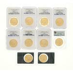 9999 fine gold: (3) 2007 NGC MS-69 Early Release, (1) 2007 NGC MS-70 Early Release, (1) 2008 NGC MS-69 Early Release, (1) 2016 PCGS MS-70