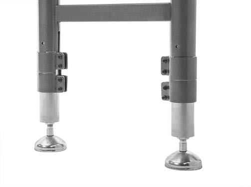 .. 2 To adjust roller table height and level: & Slide Bar The slide bar/work stop is reversible and can be positioned on either side of the carriage.