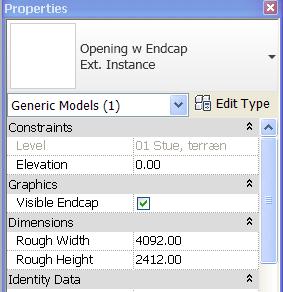 Insert OPENING like you would insert a normal window Highlight the opening and choose ELEMENT PROPERTIES.