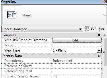Right-click on the new sheet Choose Properties VIEW TYPE Click