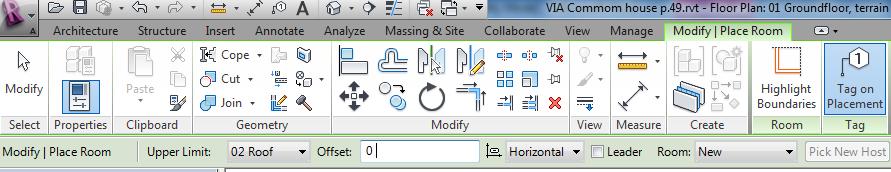 Create rooms, indicate room designation and area Time has come to create rooms and to assign correct
