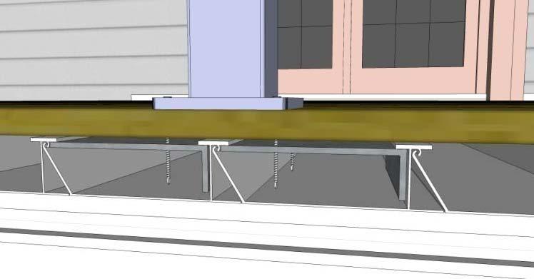 (Trim is not shown in photo) Alternatively, two Multi boards can be used to mount railing posts.